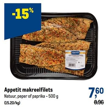 Promoties Appetit makreelfilets - Appetit - Geldig van 02/11/2022 tot 15/11/2022 bij Makro