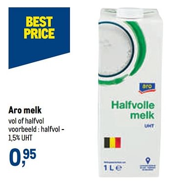 Promoties Aro melk halfvol - Aro - Geldig van 02/11/2022 tot 15/11/2022 bij Makro