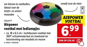 Promoties Airpower voetbal met ledlampjes - Crivit - Geldig van 07/11/2022 tot 12/11/2022 bij Lidl