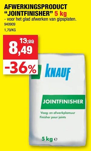 Promoties Afwerkingsproduct jointfinisher - Knauf - Geldig van 26/10/2022 tot 06/11/2022 bij Hubo