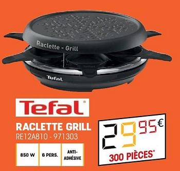Promotions Tefal raclette grill re12a810 - Tefal - Valide de 26/10/2022 à 09/11/2022 chez Electro Depot
