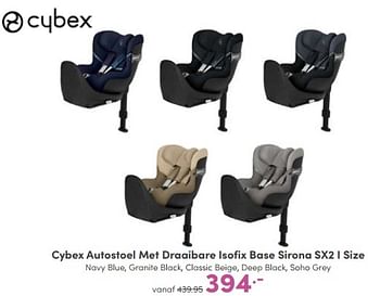 Promotions Cybex autostoel met draaibare isofix base sirona sx2 i size - Cybex - Valide de 30/10/2022 à 05/11/2022 chez Baby & Tiener Megastore