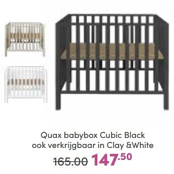 Promoties Quax babybox cubic black - Quax - Geldig van 30/10/2022 tot 05/11/2022 bij Baby & Tiener Megastore