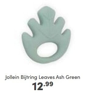 Promoties Jollein bijtring leaves ash green - Jollein - Geldig van 30/10/2022 tot 05/11/2022 bij Baby & Tiener Megastore