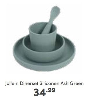Promoties Jollein dinerset siliconen ash green - Jollein - Geldig van 30/10/2022 tot 05/11/2022 bij Baby & Tiener Megastore