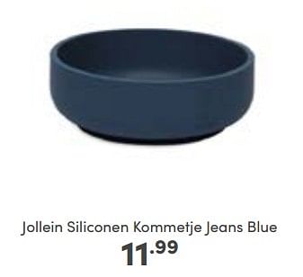 Promoties Jollein siliconen kommetje jeans blue - Jollein - Geldig van 30/10/2022 tot 05/11/2022 bij Baby & Tiener Megastore