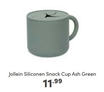 Promoties Jollein siliconen snack cup ash green - Jollein - Geldig van 30/10/2022 tot 05/11/2022 bij Baby & Tiener Megastore