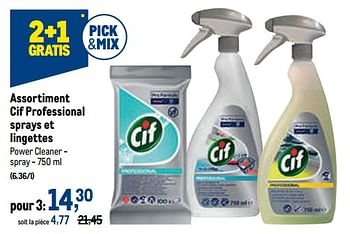 Promoties Cif professional sprays et lingettes - Cif - Geldig van 02/11/2022 tot 15/11/2022 bij Makro