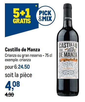 Promotions Castillo de manza crianza - Vins rouges - Valide de 02/11/2022 à 15/11/2022 chez Makro