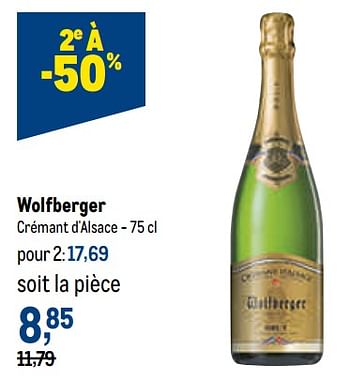 Promotions Wolfberger crémant d`alsace - Mousseux - Valide de 02/11/2022 à 15/11/2022 chez Makro