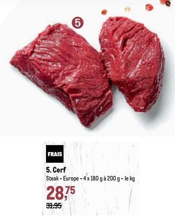 Promoties Cerf steak - Huismerk - Makro - Geldig van 02/11/2022 tot 15/11/2022 bij Makro