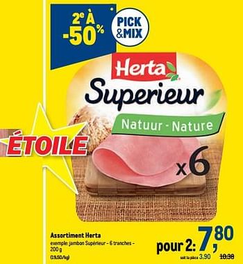Promotions Herta jambon supérieur - Herta - Valide de 02/11/2022 à 15/11/2022 chez Makro