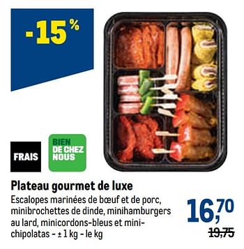 Promotions Plateau gourmet de luxe - Produit maison - Makro - Valide de 02/11/2022 à 15/11/2022 chez Makro