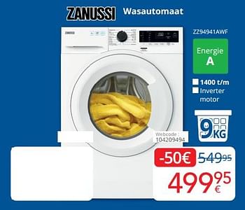 Promoties Zanussi wasautomaat zz94941awf - Zanussi - Geldig van 01/11/2022 tot 13/11/2022 bij Eldi