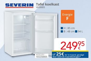 Promoties Severin tafel koelkast vks8805 - Severin - Geldig van 01/11/2022 tot 13/11/2022 bij Eldi