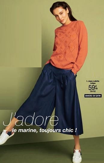 Promotions Jupe culotte crêpe - Produit Maison - Damart - Valide de 01/10/2022 à 15/12/2022 chez Damart