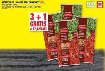 Promoties Houtchips magic mulch rood - Agrofino - Geldig van 02/11/2022 tot 06/11/2022 bij Hubo
