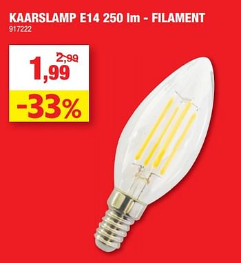 Promoties Kaarslamp e14 250 lm - filament - Huismerk - Hubo  - Geldig van 02/11/2022 tot 06/11/2022 bij Hubo
