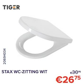 Promoties Stax wc-zitting wit - Tiger - Geldig van 01/11/2022 tot 30/11/2022 bij Euro Shop
