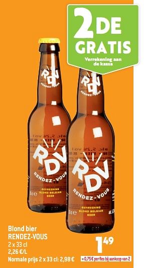 Promoties Blond bier rendez-vous - Rendez-Vous - Geldig van 02/11/2022 tot 08/11/2022 bij Match