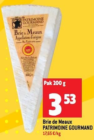 Promoties Brie de meaux patrimoine gourmand - Patrimoine Gourmand - Geldig van 02/11/2022 tot 08/11/2022 bij Match