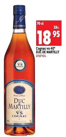 Promoties Cognac vs 40° duc de martilly - Duc Martilly - Geldig van 02/11/2022 tot 08/11/2022 bij Match