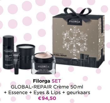 Promoties Filorga set global-repair crème + essence + eyes + lips + geurkaars - Filorga - Geldig van 31/10/2022 tot 06/11/2022 bij ICI PARIS XL