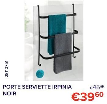 Promotions Porte serviette irpinia noir - Wenko - Valide de 01/11/2022 à 30/11/2022 chez Euro Shop