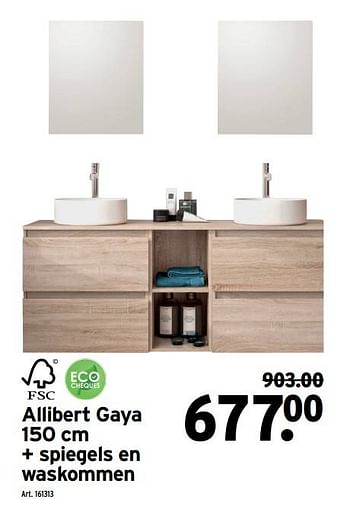 Promoties Allibert gaya + spiegels en waskommen - Allibert - Geldig van 01/11/2022 tot 31/12/2022 bij Gamma