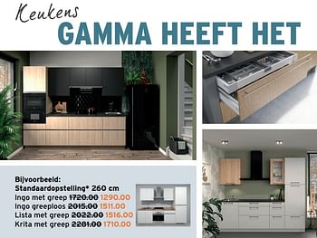 Promoties Gamma keukens standaardopstelling ingo met greep - Gamma - Geldig van 01/11/2022 tot 31/12/2022 bij Gamma