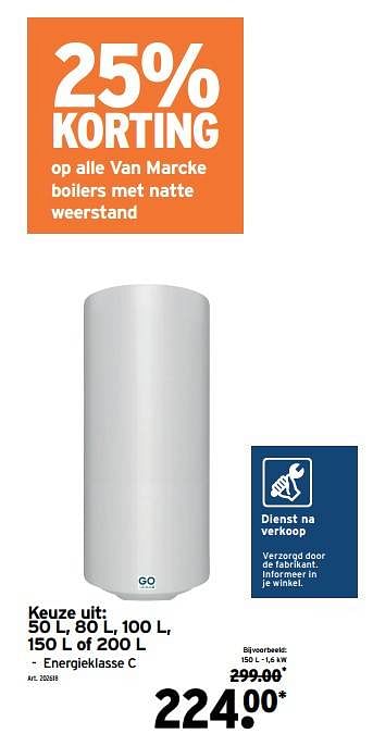 Promoties Van marcke boilers met natte weerstand - Van Marcke - Geldig van 01/11/2022 tot 31/12/2022 bij Gamma