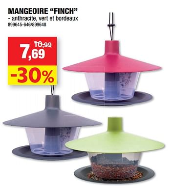 Promotions Mangeoire finch - Produit maison - Hubo  - Valide de 02/11/2022 à 06/11/2022 chez Hubo