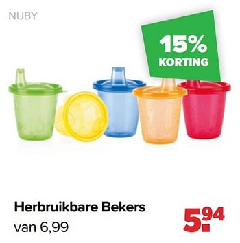 Promoties Herbruikbare bekers - Nuby - Geldig van 24/10/2022 tot 03/12/2022 bij Baby-Dump