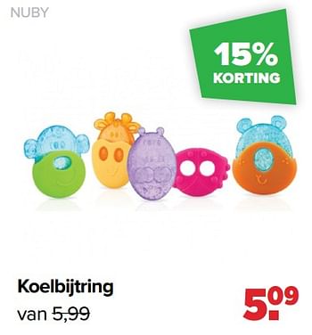 Promoties Koelbijtring - Nuby - Geldig van 24/10/2022 tot 03/12/2022 bij Baby-Dump