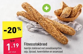 Promoties Fitnessstokbrood - Huismerk - Aldi - Geldig van 07/11/2022 tot 12/11/2022 bij Aldi