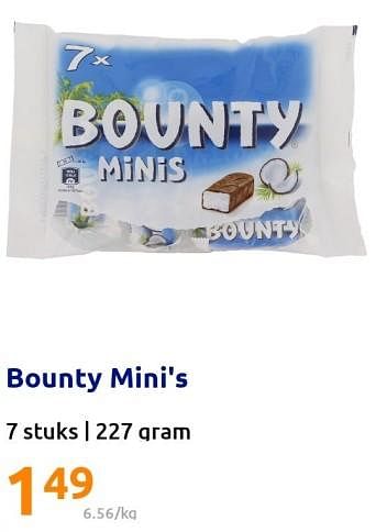 Promoties Bounty mini`s - Bounty - Geldig van 02/11/2022 tot 08/11/2022 bij Action