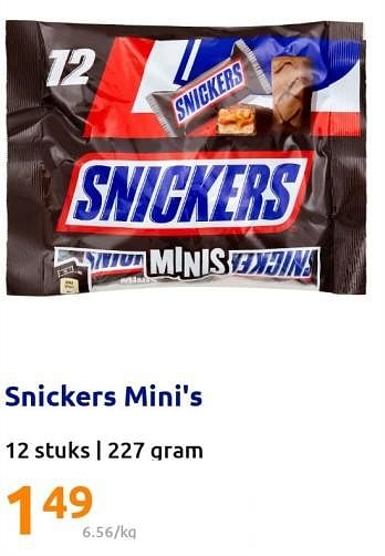 Promoties Snickers mini`s - Snickers - Geldig van 02/11/2022 tot 08/11/2022 bij Action