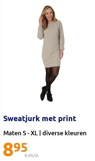 Promoties Sweatjurk met print - Huismerk - Action - Geldig van 02/11/2022 tot 08/11/2022 bij Action