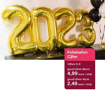 Promoties Folieballon cijfer - Huismerk - Ava - Geldig van 01/11/2022 tot 31/12/2022 bij Ava