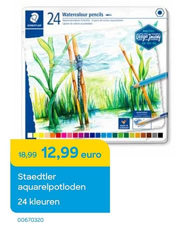 Promoties Staedtler aquarelpotloden 24 kleuren - Staedtler - Geldig van 01/11/2022 tot 31/12/2022 bij Ava