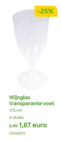 Promoties Wijnglas transparante voet - Huismerk - Ava - Geldig van 01/11/2022 tot 31/12/2022 bij Ava