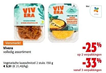 Promoties Vivera vegetarische kaasschnitzel - Vivera - Geldig van 02/11/2022 tot 15/11/2022 bij Colruyt