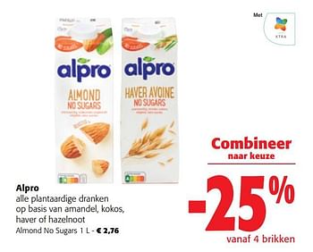Promoties Alpro almond no sugars - Alpro - Geldig van 02/11/2022 tot 15/11/2022 bij Colruyt