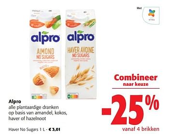 Promoties Alpro haver no sugars - Alpro - Geldig van 02/11/2022 tot 15/11/2022 bij Colruyt