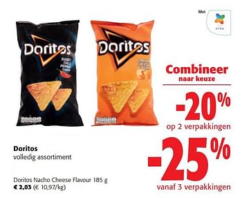 Promoties Doritos nacho cheese flavour - Doritos - Geldig van 02/11/2022 tot 15/11/2022 bij Colruyt