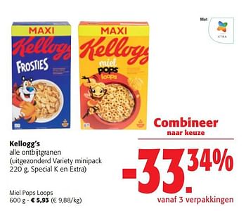 Promoties Kellogg’s miel pops loops - Kellogg's - Geldig van 02/11/2022 tot 15/11/2022 bij Colruyt