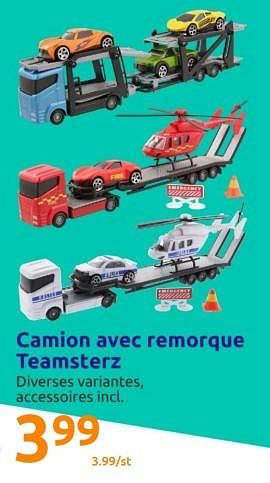 Promotions Camion avec remorque teamsterz - TeamsterZ - Valide de 19/10/2022 à 25/10/2022 chez Action
