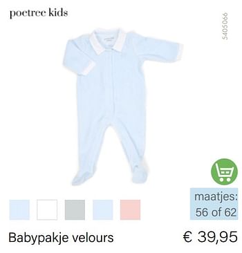 Promoties Babypakje velours - Poetree Kids - Geldig van 01/11/2022 tot 30/11/2022 bij Multi Bazar