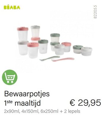 Promoties Bewaarpotjes 1ste maaltijd - Beaba - Geldig van 01/11/2022 tot 30/11/2022 bij Multi Bazar