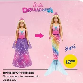 Promoties Barbiepop prinses - Mattel - Geldig van 04/11/2022 tot 09/12/2022 bij Supra Bazar